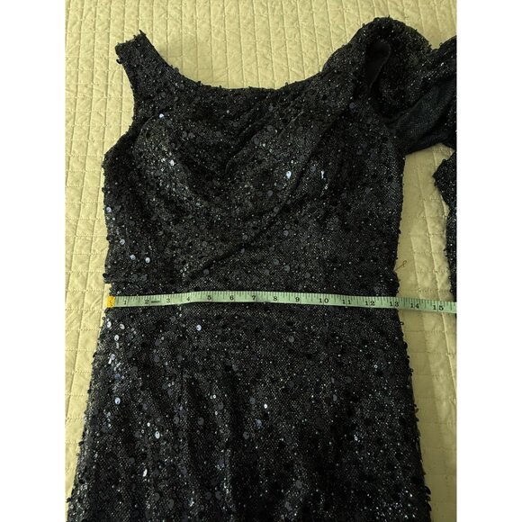 Alyce Paris 27772 - Elegant Scoop Neck Beaded Tulle Gown, Midnight - Picture 13 of 13